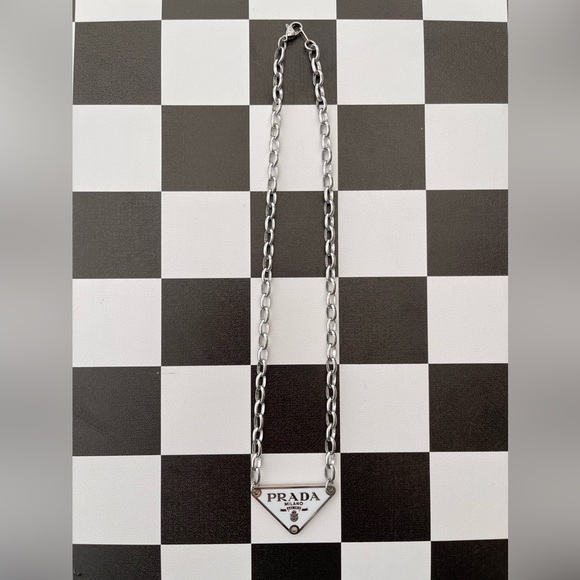 Upcycled Prada Pendent Chain Necklace Stainless - Picture 6 of 7